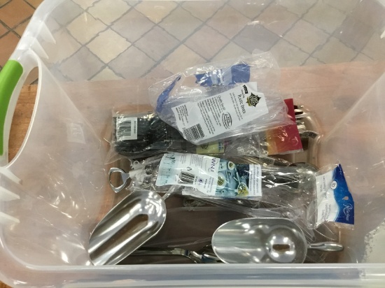 One lot misc. serving dishes and utensils