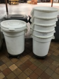 One lot 6 trash cans