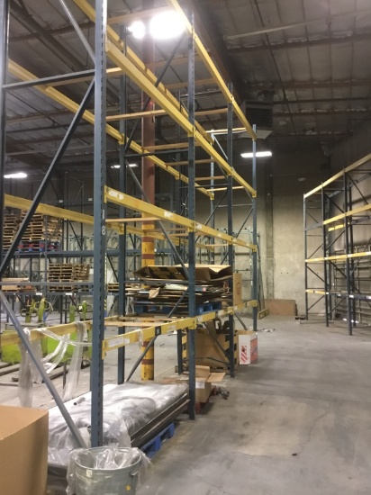3 SECTIONS 44" x 92" x 16' PALLET RACKING