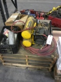 ONE LOT MISC. PARTS & SMALL AIR CONPRESOR