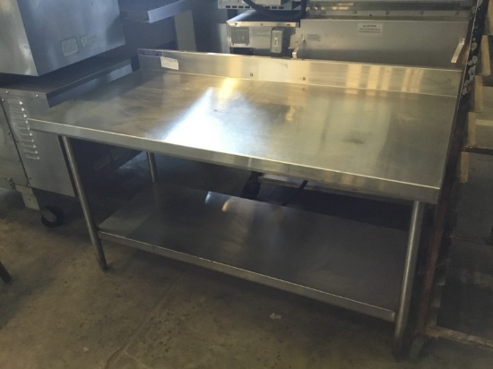 5' S.S. TABLE W/ BACKSPLASH