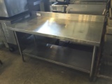 5' S.S. TABLE W/ BACKSPLASH