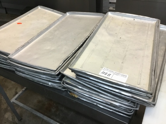 ONE LOT LARGE ALUM. MEAT TRAYS