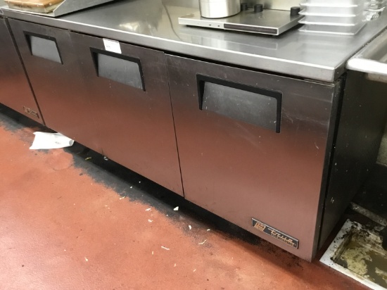 6' 3 DOOR UNDER COUNTER TRUE REFRIG.