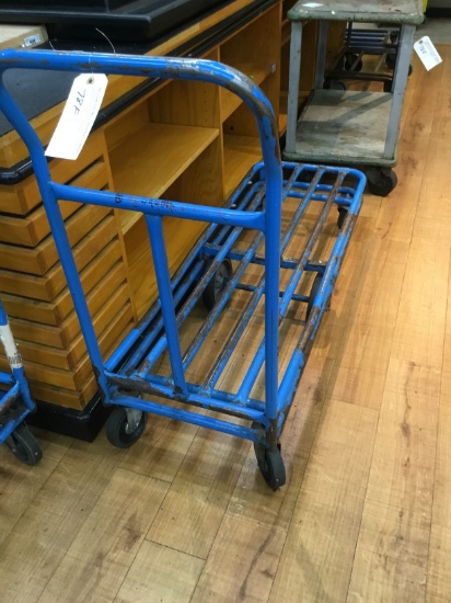 BLUE 6 WHEEL STOCKING CART