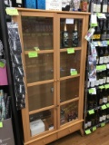 4' WOOD LOCKING LIQUOR DISPLAY CABINET