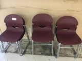 10 BURGUNDY OFFICE CHAIRS