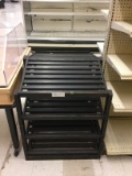 2 BLACK BAKERY DISPLAY SHELVES