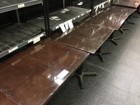 4 SMALL WOOD DELI TABLES