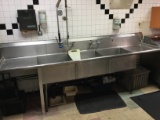 10' S.S. 3 HOLE 1 DRAINBOARD SINK