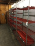 4' RED METRO RACKS, 5 SECTIONS