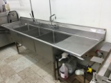 10' S.S. 3 HOLE 2 DRAINBOARD SINK