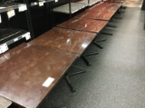6 SQUARE WOOD DELI TABLES