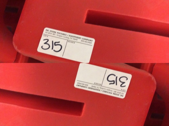 2 5' red plastic dunnage racks