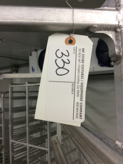 Double Aluminium rolling meat tray cart