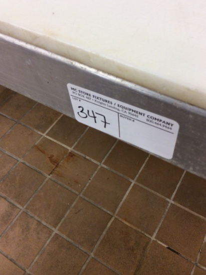 8' poly top table with shelf