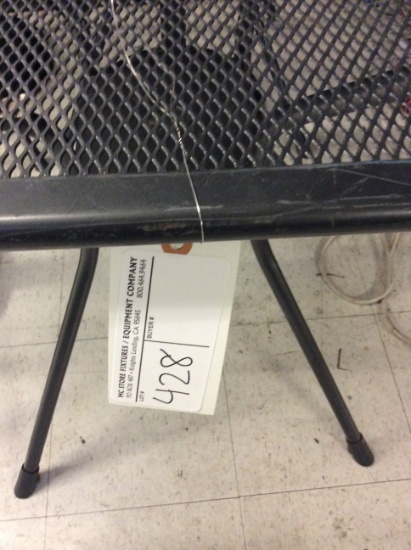1 lot black mesh tables and chairs