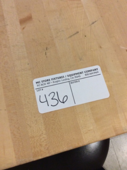 3' square wood table