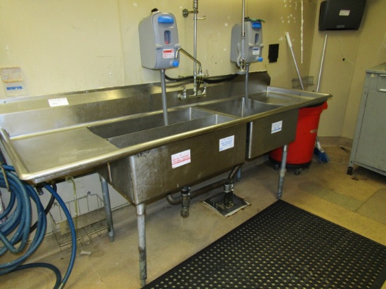 3 HOLE/2 DRAIN BOARD SS DELI SINK