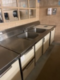 8' SS Counter with 2 Hold Sink