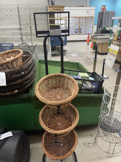 3 basket display rack