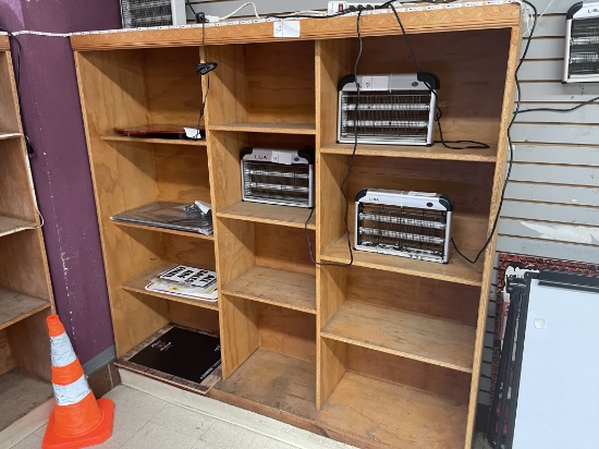 6' wood display shelving