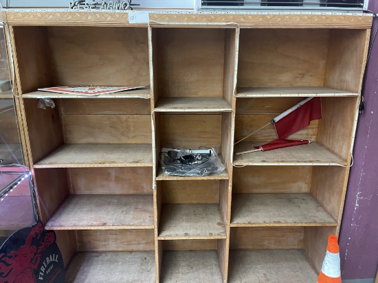 6' wood display shelving