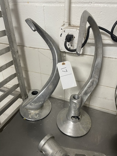 Hobart 60 qt mixer dough hooks x2