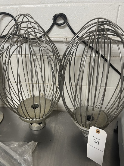 Hobart 60 qt mixer whisks x2