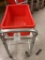 ALUMINUM ROLLING MEAT TUB CART WITH RED TUB