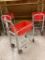 ALUMINUM ROLLING MEAT TUB CART WITH RED TUB