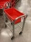 ALUMINUM ROLLING MEAT TUB CART WITH RED TUB
