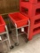 ALUMINUM ROLLING MEAT TUB CART WITH RED TUB
