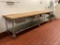 10' S/S ROLLING MAPLE TOP TABLE W/4 DRAWERS