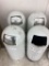 1 LOT 4 WHITE METAL GARBAGE CANS
