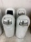 1 LOT 4 WHITE METAL GARBAGE CANS