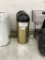 1 LOT 2 GOLD METAL GARBAGE CANS