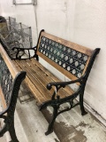4' WOOD AND METAL BENCH