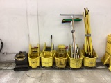 1 LOT YELLOW MOP BUCKETS AND MISC