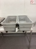1 LOT 2 GREY TUBS