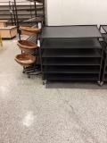 6 SHELF BLACK ROLLING DISPLAY RACK