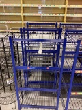 2 BLUE ROLLING 4 SHELF DISPLAY STANDS