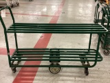 GREEN 6 WHEEL TWO DECK STOCKING CART