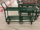 GREEN 6 WHEEL TWO DECK STOCKING CART