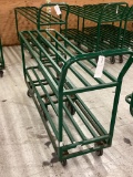 GREEN 6 WHEEL TWO DECK STOCKING CART
