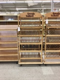 ROLLING 5 SHELF WOOD DISPLAY RACK