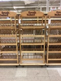 ROLLING 5 SHELF WOOD DISPLAY RACK