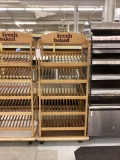 ROLLING 5 SHELF WOOD DISPLAY RACK