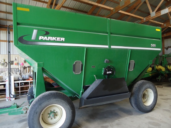 Parker 505 gravity wagon, lights, brakes, 425\65R22.5, green