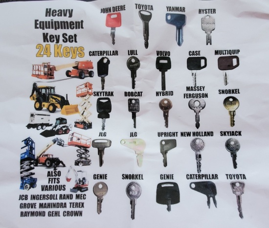 Heavy Equipment Key Set / 24 Keys